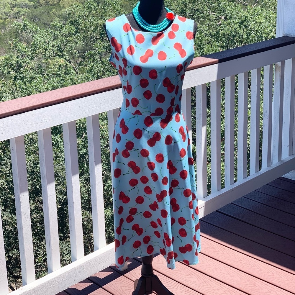 New Light Fashion Cherry‎ Pinup Style Dress